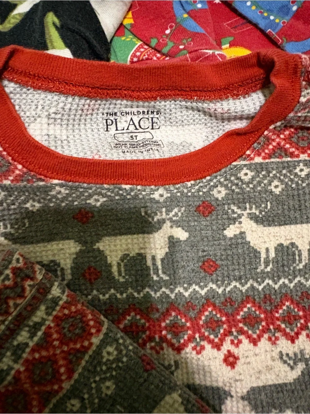 The Children's Place Gray & Red Reindeer Fair Isle Knit Top